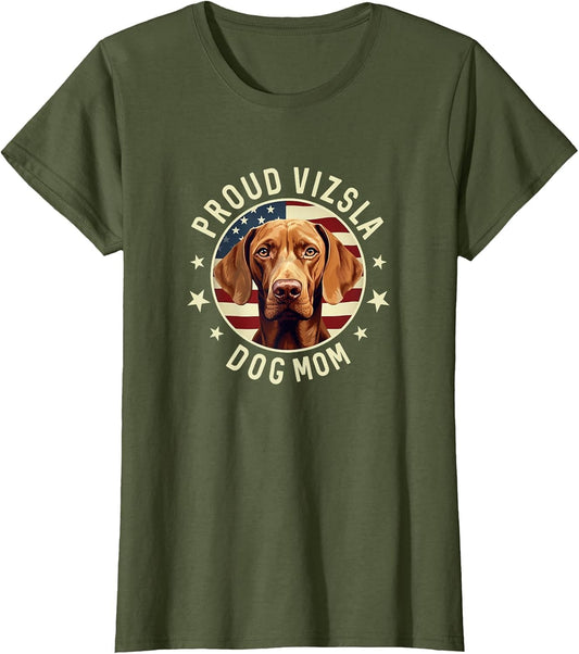 Vizsla Mom American Flag, Proud Vizsla Mom