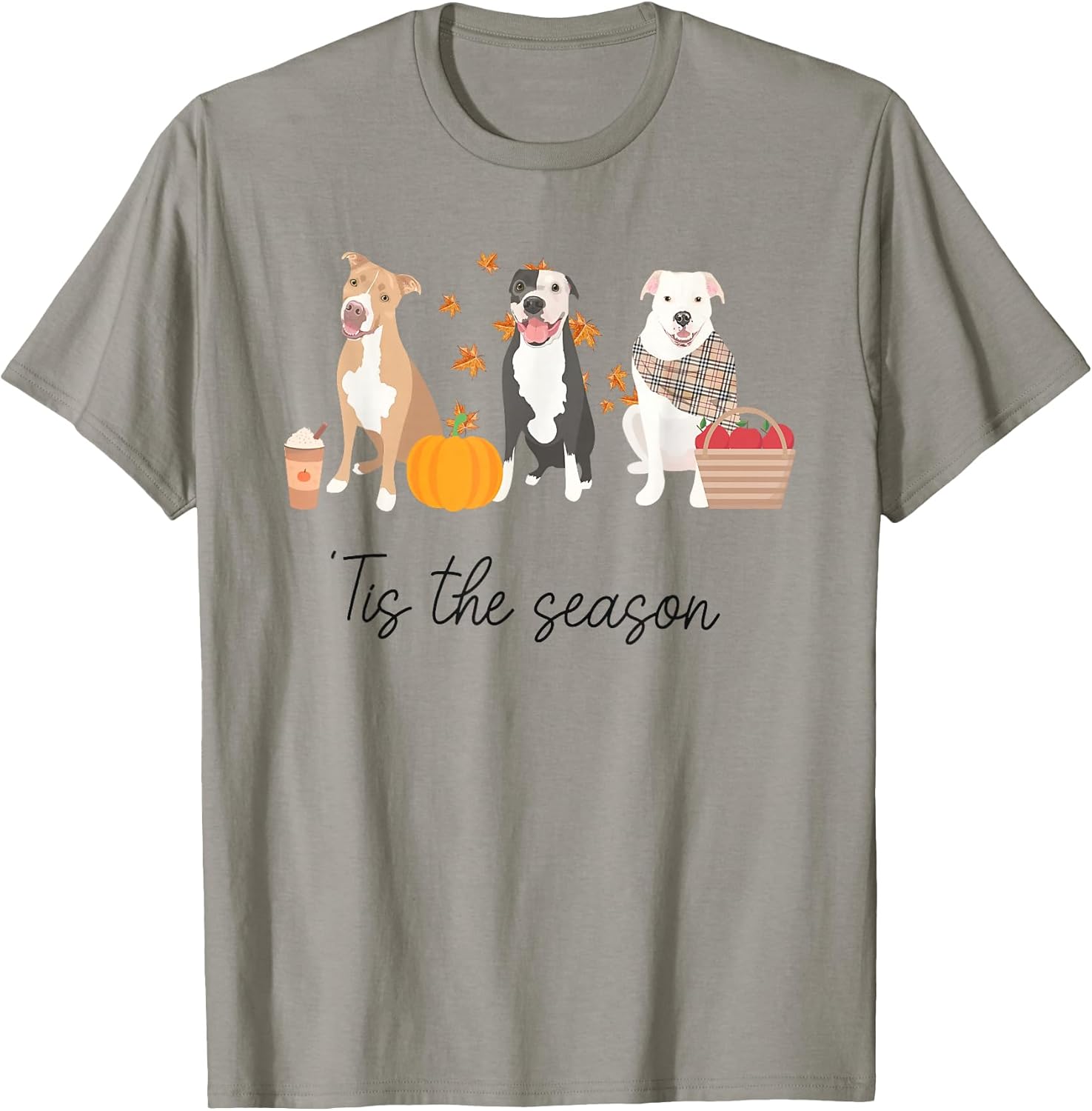 Pitbull Dog Autumn Fall Thanksgiving Tis The Season Women