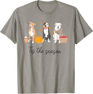 Pitbull Dog Autumn Fall Thanksgiving Tis The Season Women