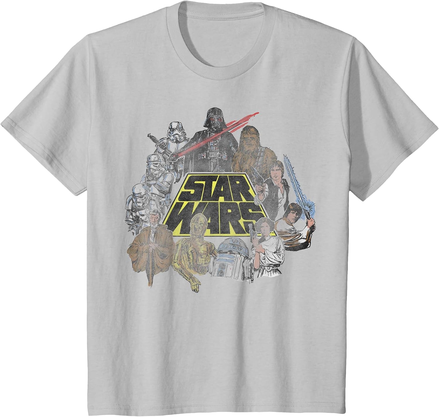 Star Wars Classic Characters Cast Line Art Vintage Disney+