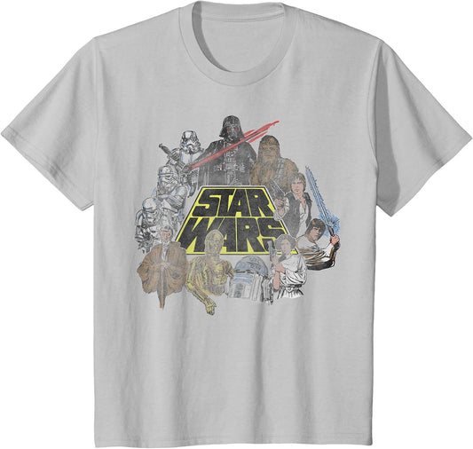 Star Wars Classic Characters Cast Line Art Vintage Disney+