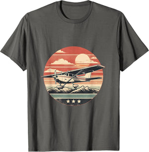 C-172 Skyhawk Vintage C172 Airplane Retro Sunset Pilot