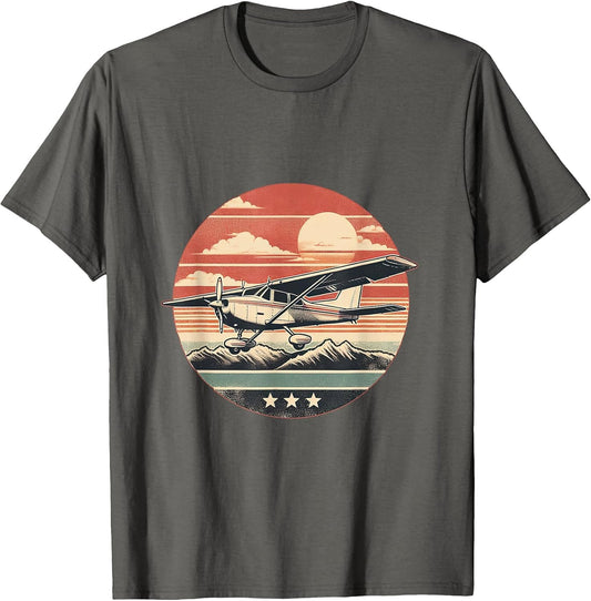 C-172 Skyhawk Vintage C172 Airplane Retro Sunset Pilot