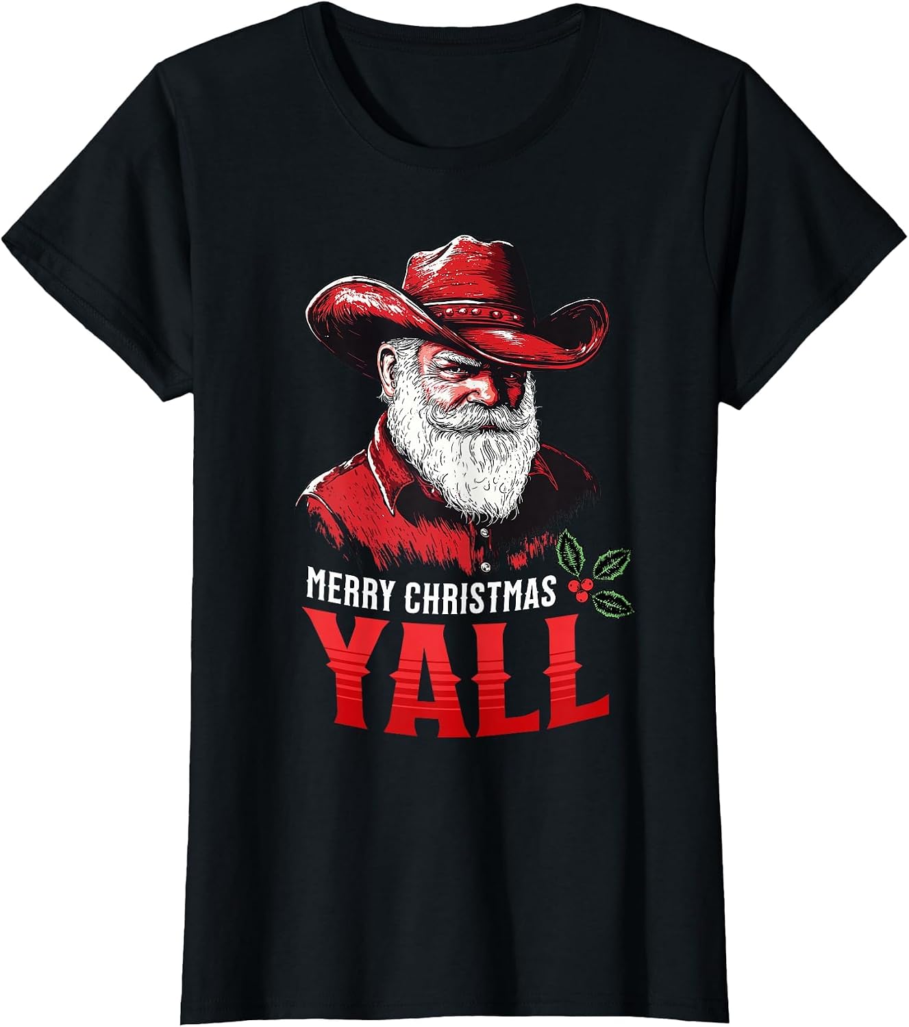 Merry Christmas Yall Cowboy Santa Texas Western Howdy Xmas