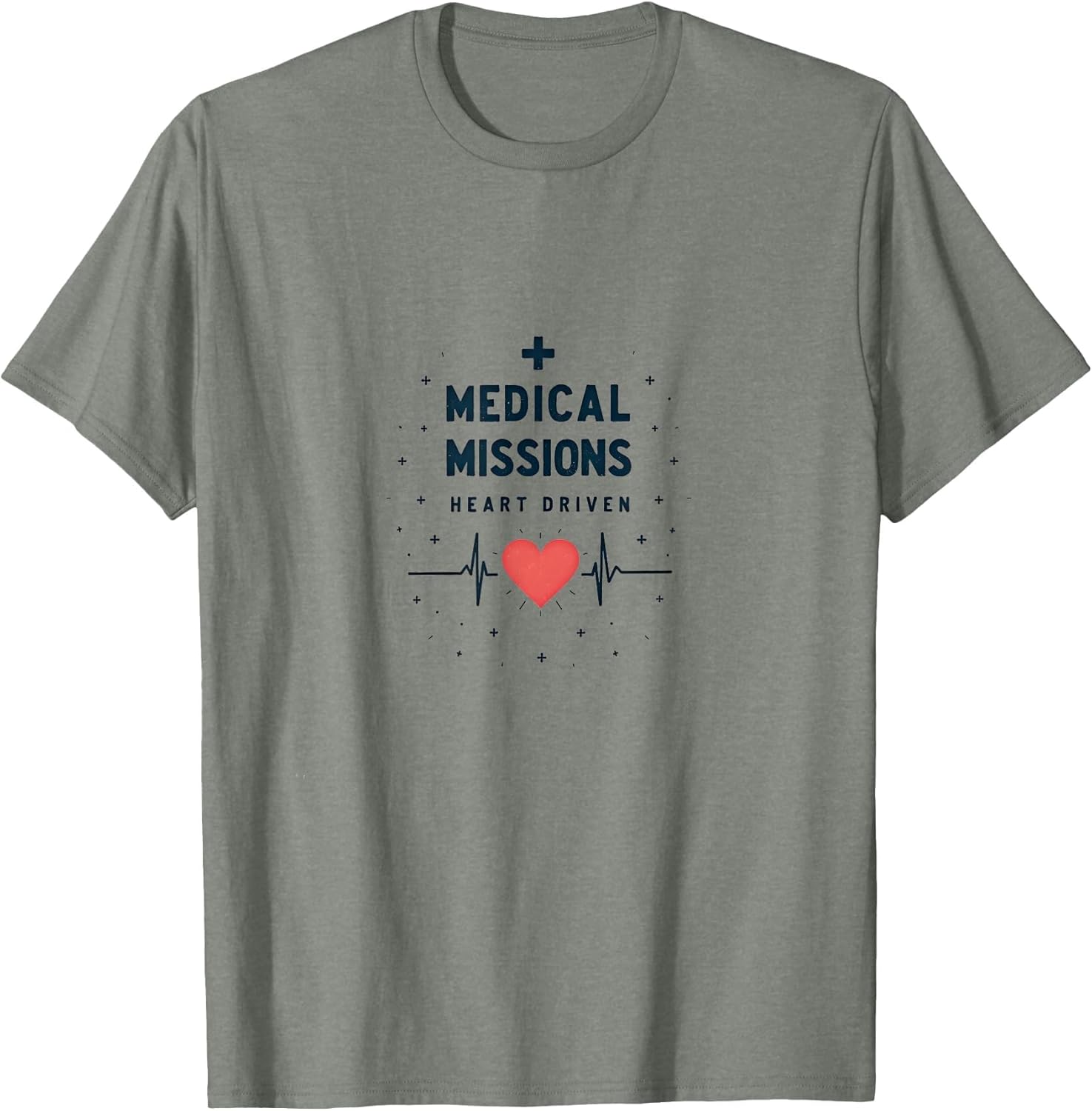 Medical Missions Heart Driven Nurse Design , Men, Olive Heather, 3X-Large