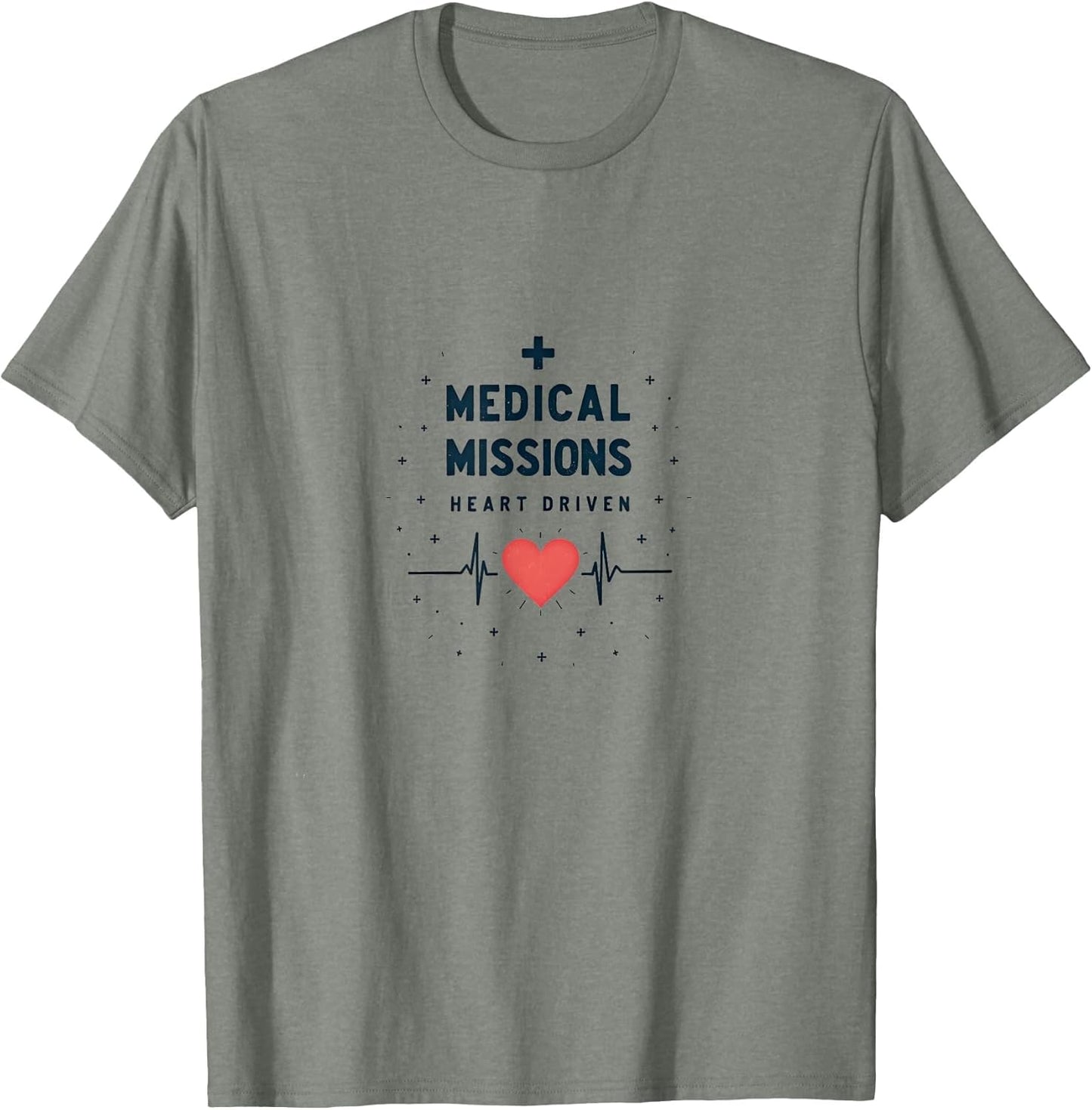 Medical Missions Heart Driven Nurse Design , Men, Olive Heather, X-Large