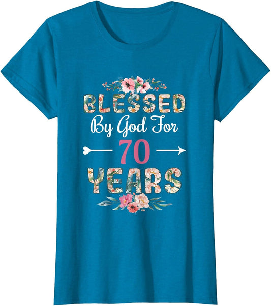 70th Birthday Man Woman Blessed by god for 70 Years