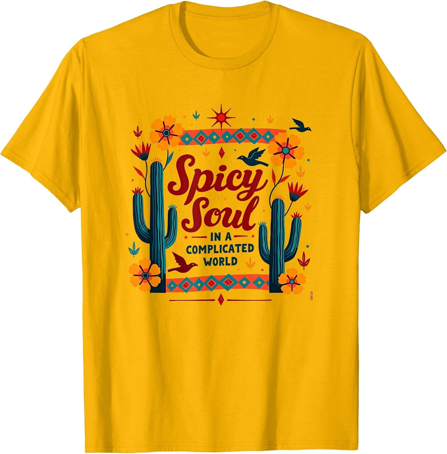 Mexican Spicy Soul Folk Art Cactus Graphic