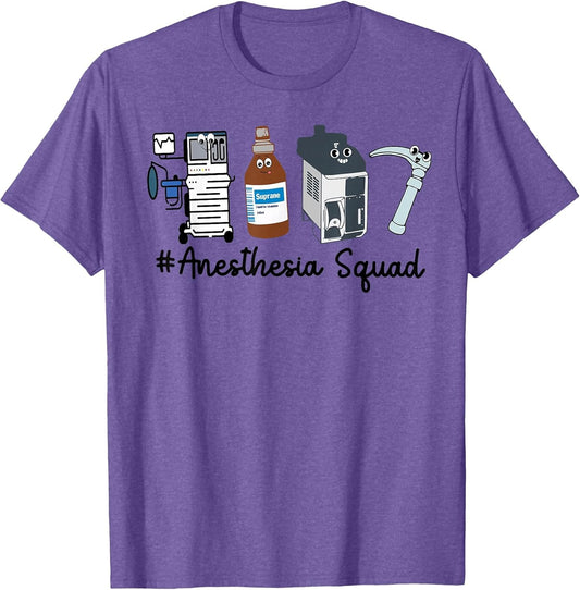 Funny Anesthesia Tech, Anesthesia Squad Goals CRNA Anesthesi , Men, Purple Heather, Small