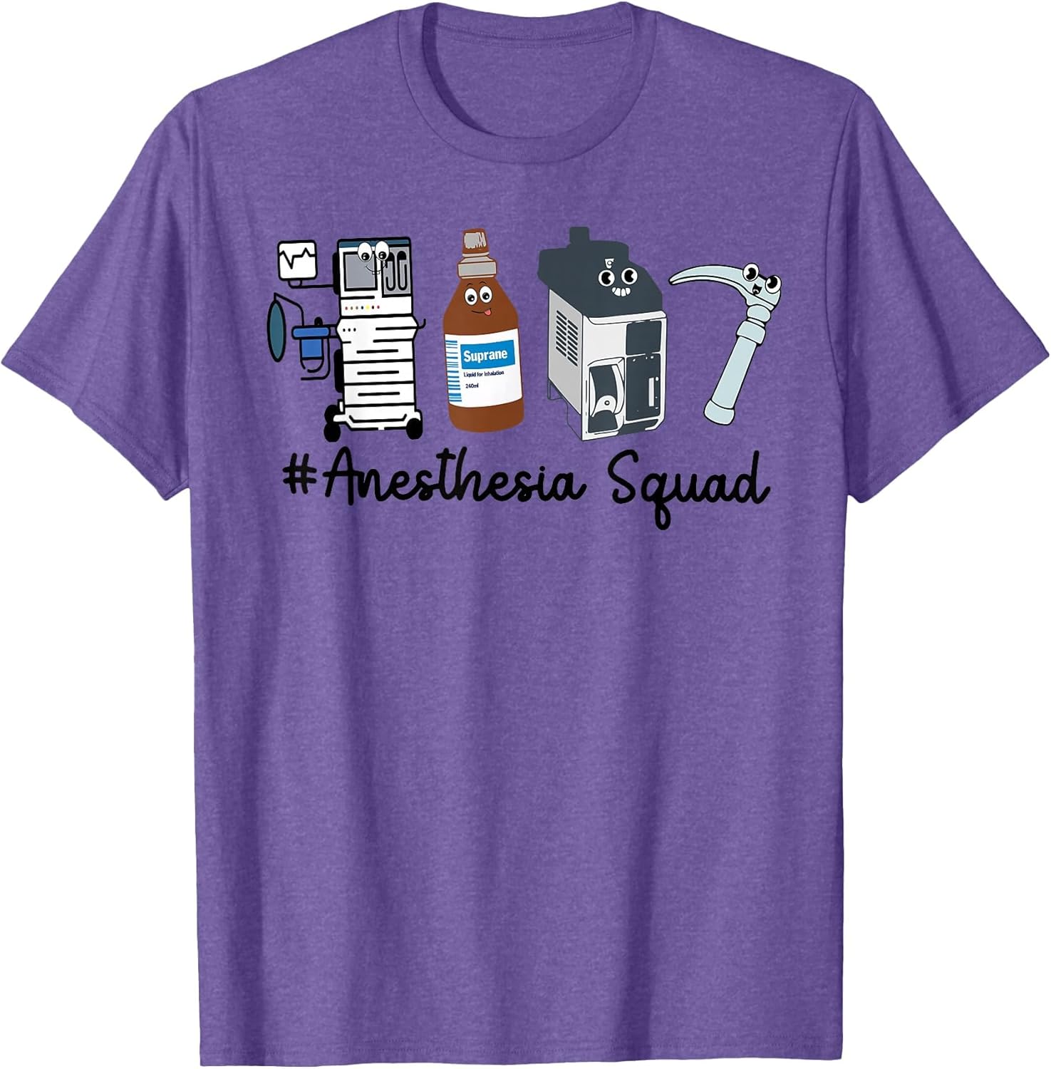 Funny Anesthesia Tech, Anesthesia Squad Goals CRNA Anesthesi , Men, Purple Heather, Medium