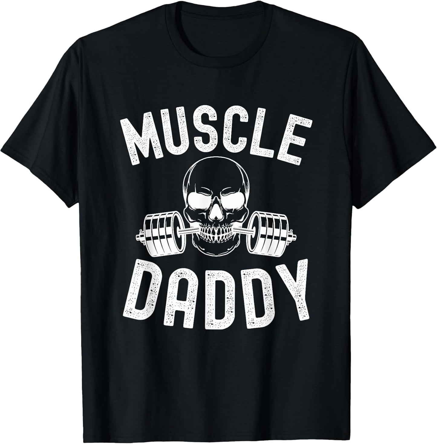 Muscle Daddy Weightlifter Skeleton Barbell dad Bodybuilder