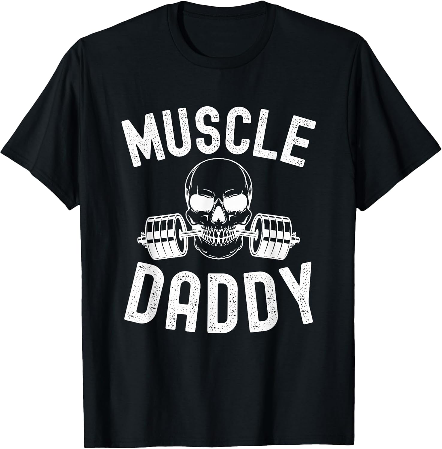 Muscle Daddy Weightlifter Skeleton Barbell dad Bodybuilder
