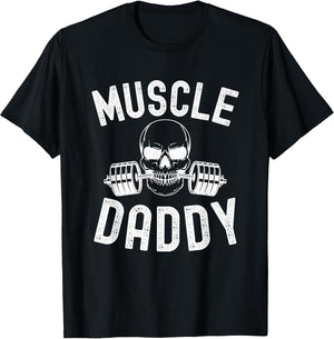 Muscle Daddy Weightlifter Skeleton Barbell dad Bodybuilder