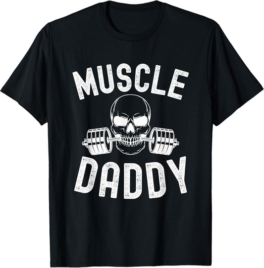 Muscle Daddy Weightlifter Skeleton Barbell dad Bodybuilder