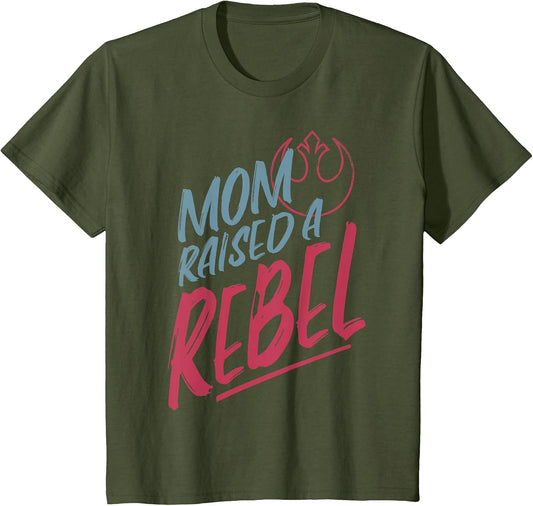 Star Wars Mom Raised A Rebel Red Text Rebel Logo