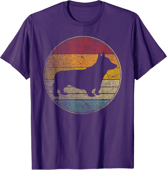 Corgi Dog Vintage Distressed Retro Style 70s 80s Men Women