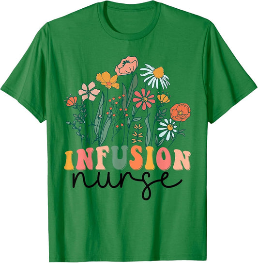 Groovy Wildflower Infusion Nurse , Men, Kelly Green, X-Large