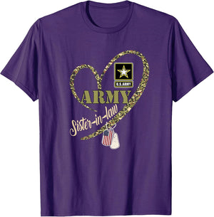 Proud Army Sister-In-Law Funny Military Heart Camouflage