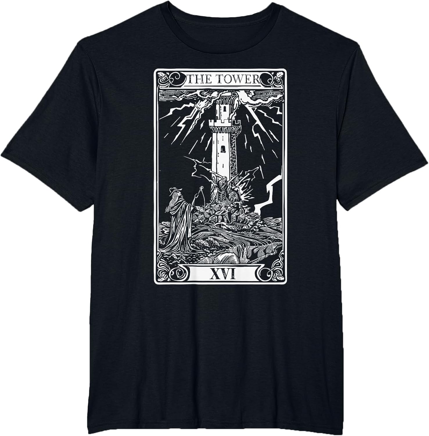 The Tower Tarot Card , Vintage Occult Funny Shirt