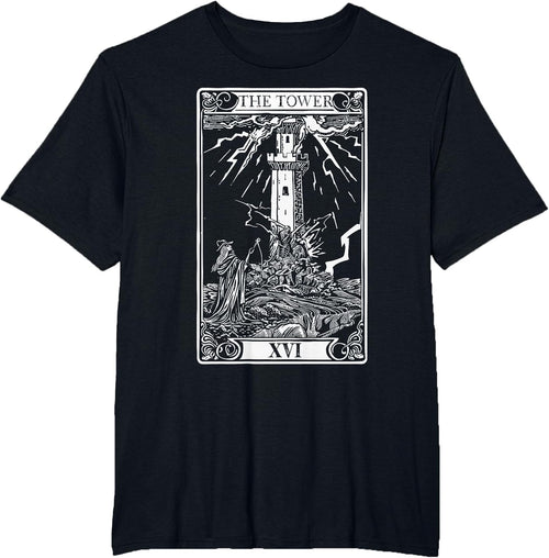 The Tower Tarot Card , Vintage Occult Funny Shirt