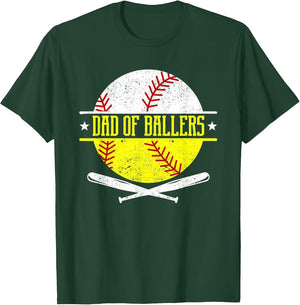 Dad of Ballers Funny Dad of Baseball and Softball Player