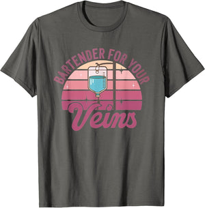 Bartender for Your Veins Intravenous Infusion Nurse IV Nurse , Men, Asphalt Grey, Medium