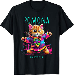 Pomona California USA Fun Cute Colorful Dancing Cat Design