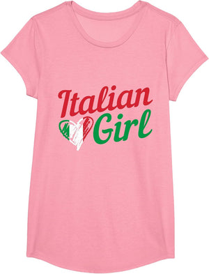 Italian Girl Italy Flag Heart Vintage