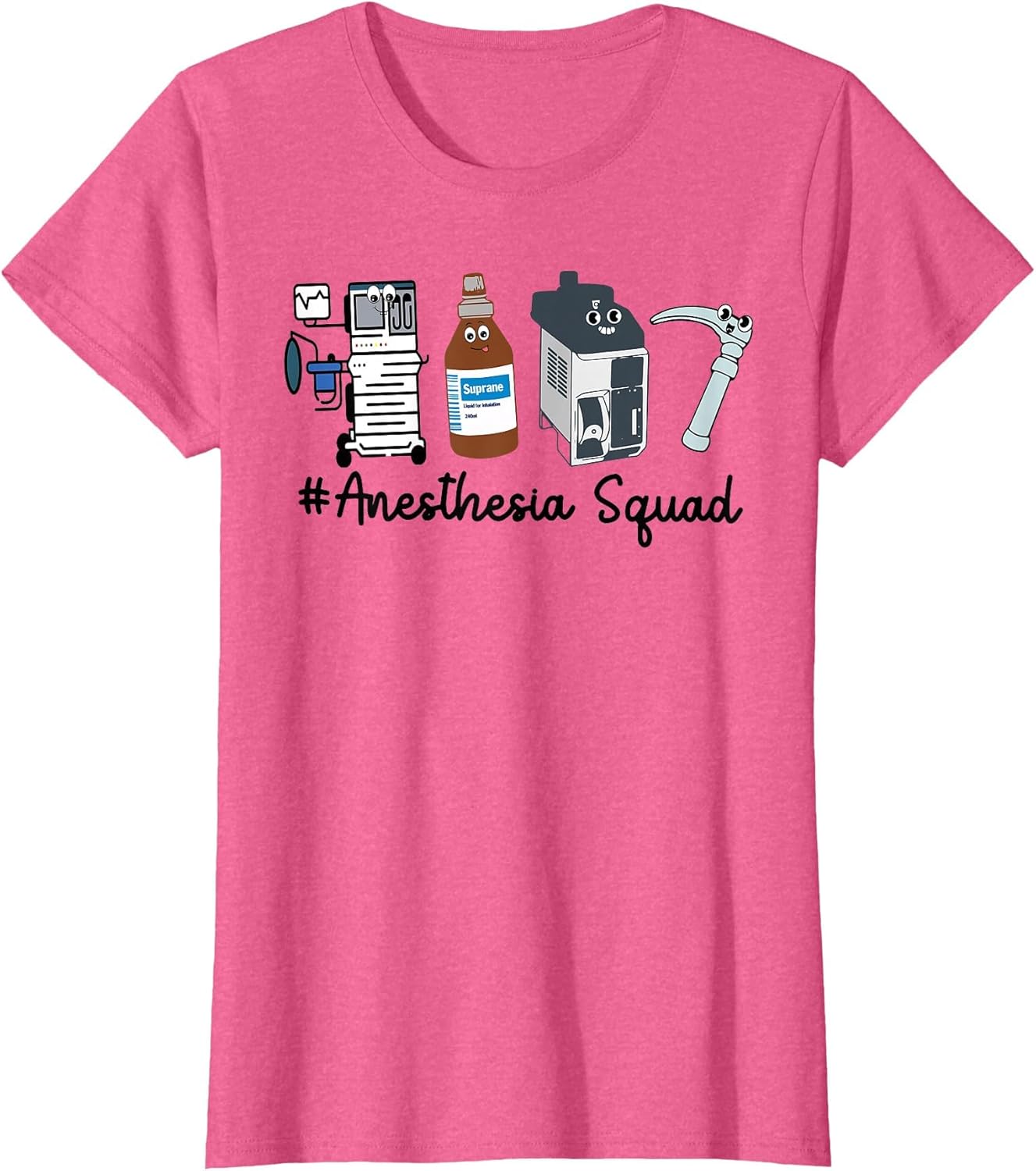 Funny Anesthesia Tech, Anesthesia Squad Goals CRNA Anesthesi , Women, Pink Heather, 3X-Large