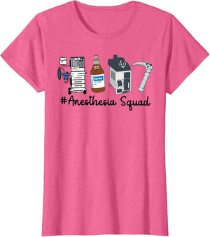 Funny Anesthesia Tech, Anesthesia Squad Goals CRNA Anesthesi , Women, Pink Heather, Medium