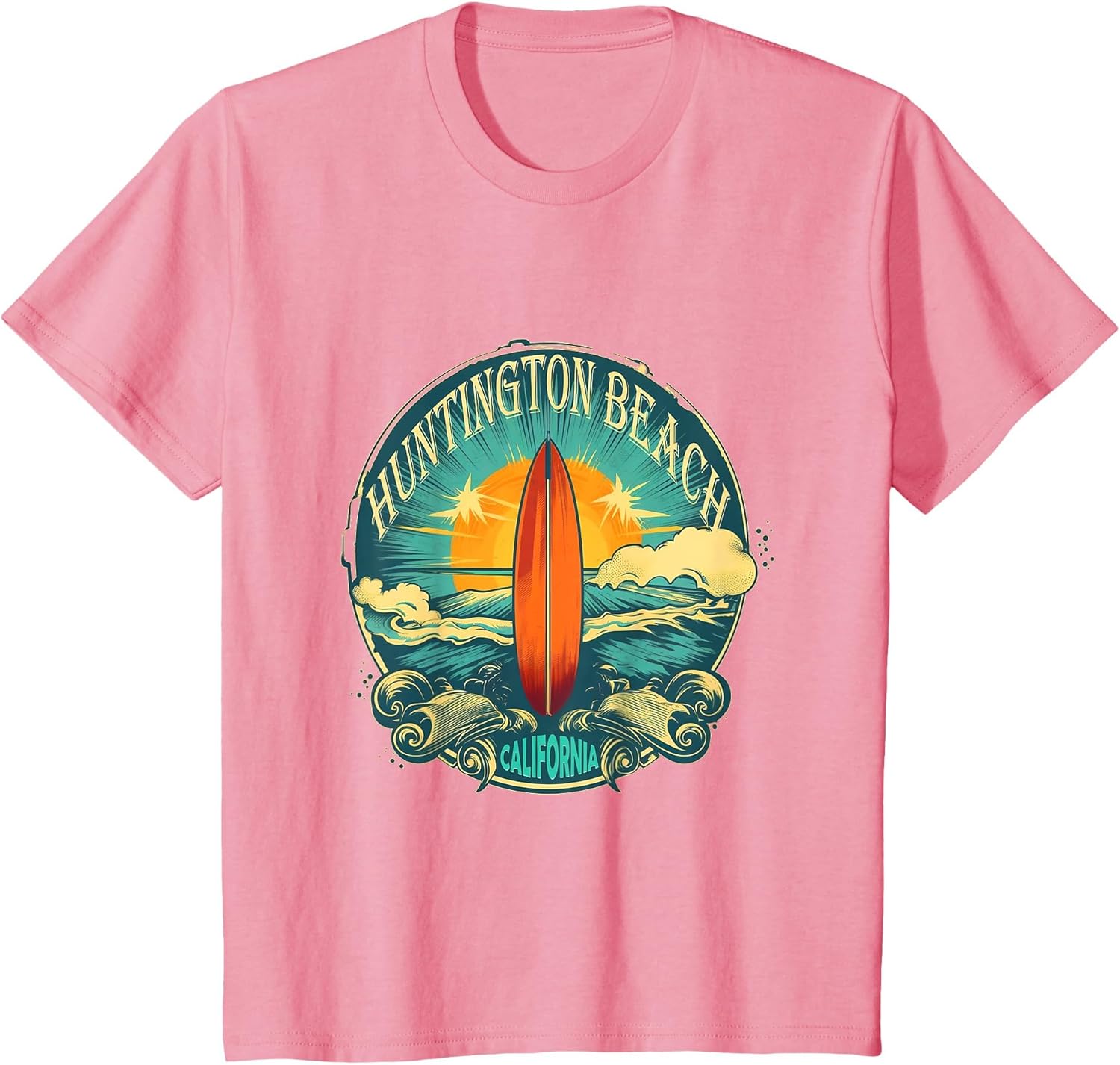 Distressed Vintage Look Huntington Beach Surfing Surfboard