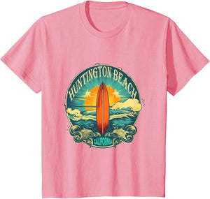 Distressed Vintage Look Huntington Beach Surfing Surfboard