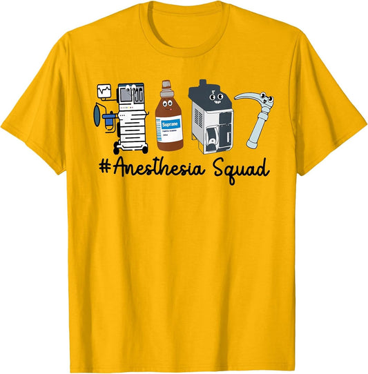 Funny Anesthesia Tech, Anesthesia Squad Goals CRNA Anesthesi , Men, Golden Yellow, Medium