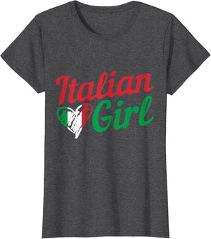 Italian Girl Italy Flag Heart Vintage