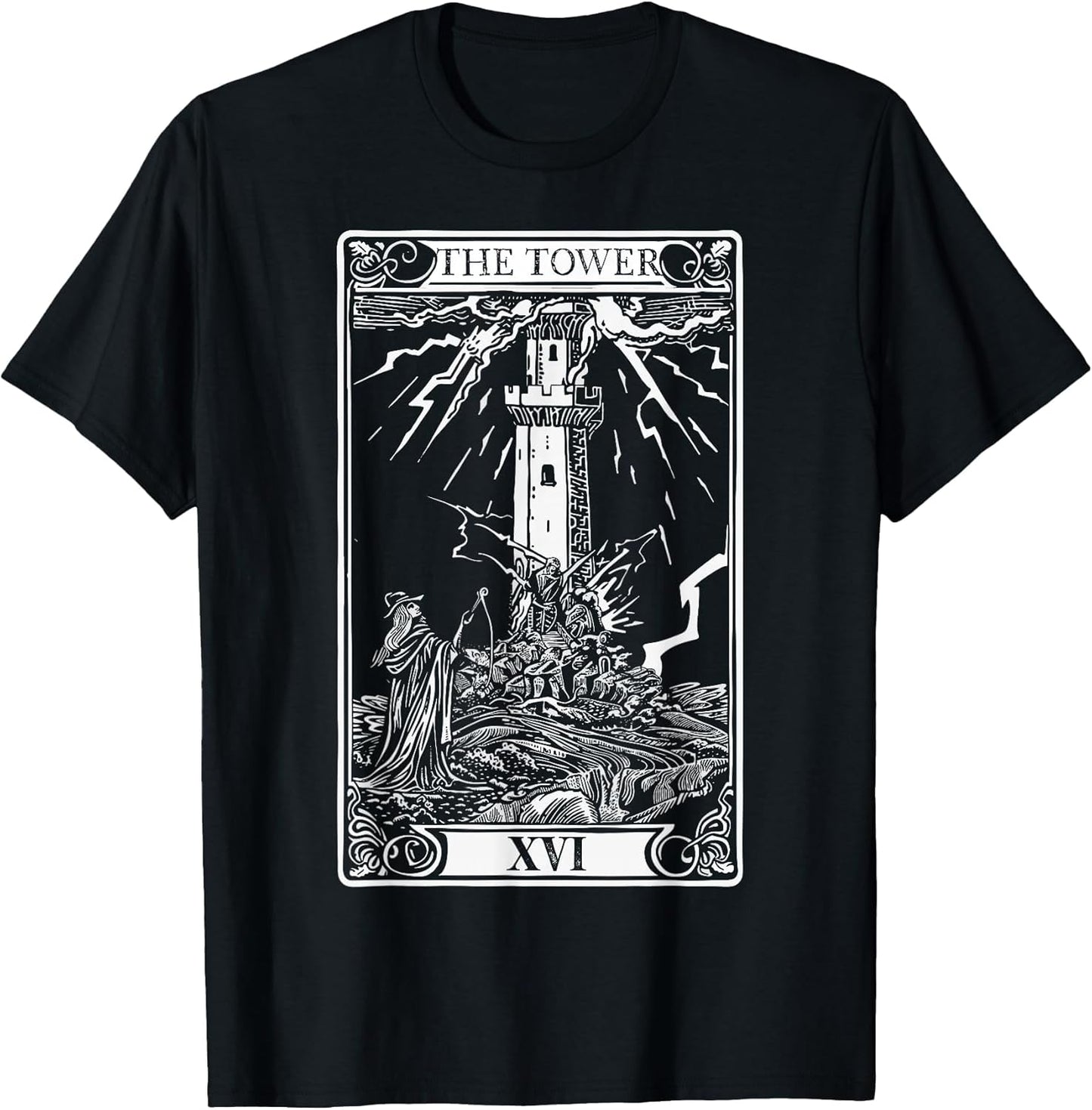 The Tower Tarot Card , Vintage Occult Funny Shirt