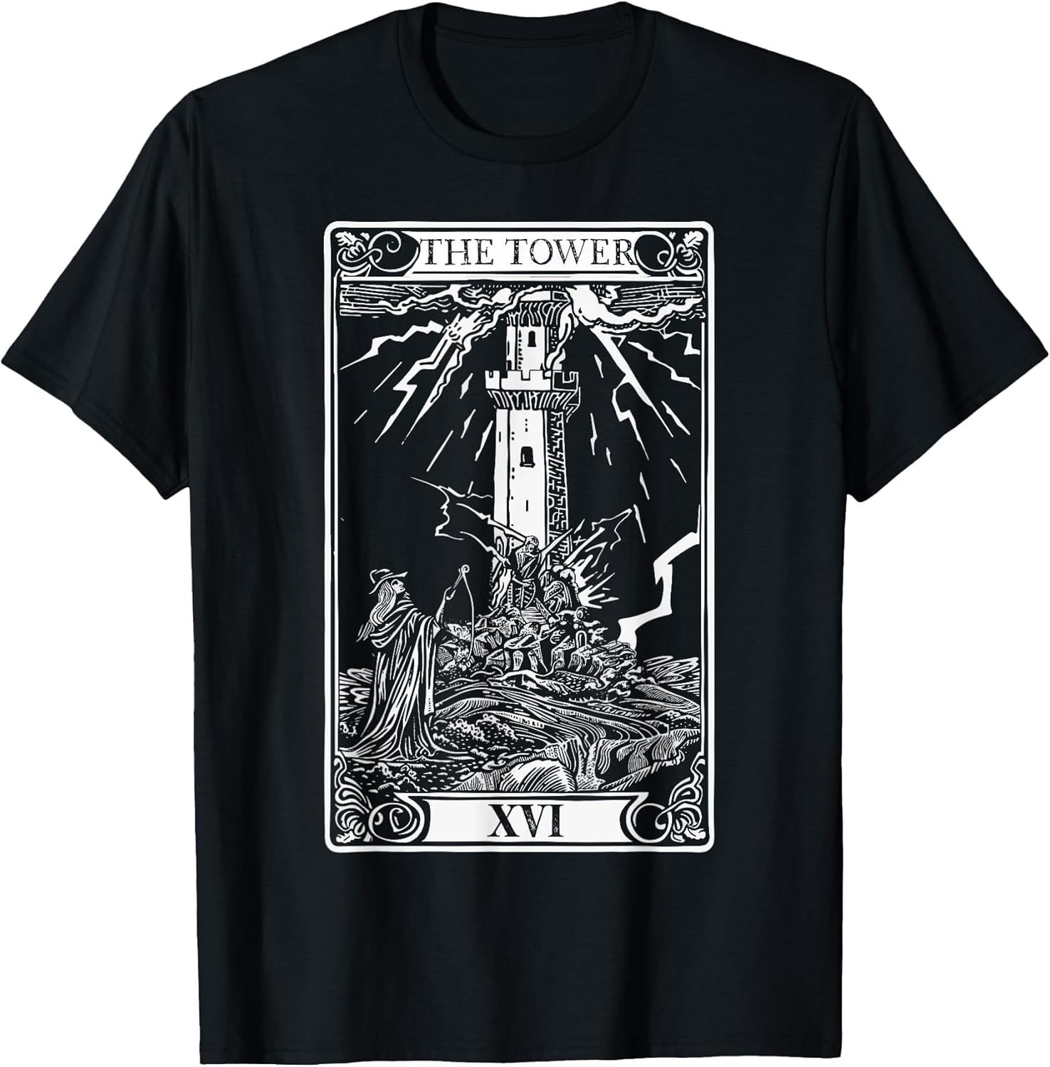 The Tower Tarot Card , Vintage Occult Funny Shirt