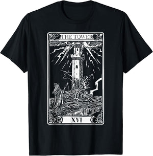 The Tower Tarot Card , Vintage Occult Funny Shirt
