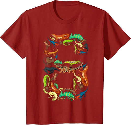 Kids 6th Birthday Reptiles Lizards Theme 6 Year Old Boys