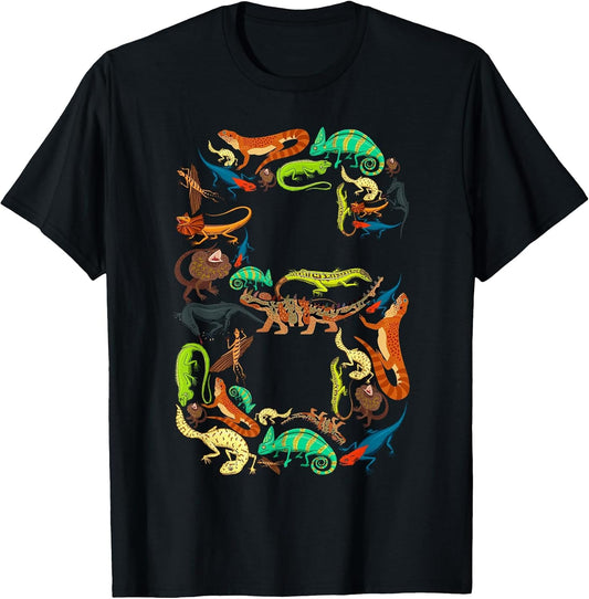 Kids 6th Birthday Reptiles Lizards Theme 6 Year Old Boys