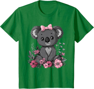 Koala Kawaii Koala Bear Pink Bow Flowers Girls Kids