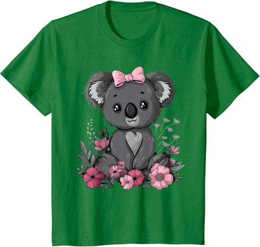 Koala Kawaii Koala Bear Pink Bow Flowers Girls Kids