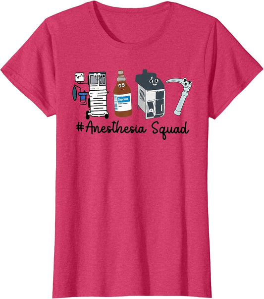 Funny Anesthesia Tech, Anesthesia Squad Goals CRNA Anesthesi , Women, Red Heather, X-Small