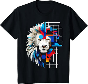 Lion Geometric Colorful Animal Art Abstract Graphic Lion