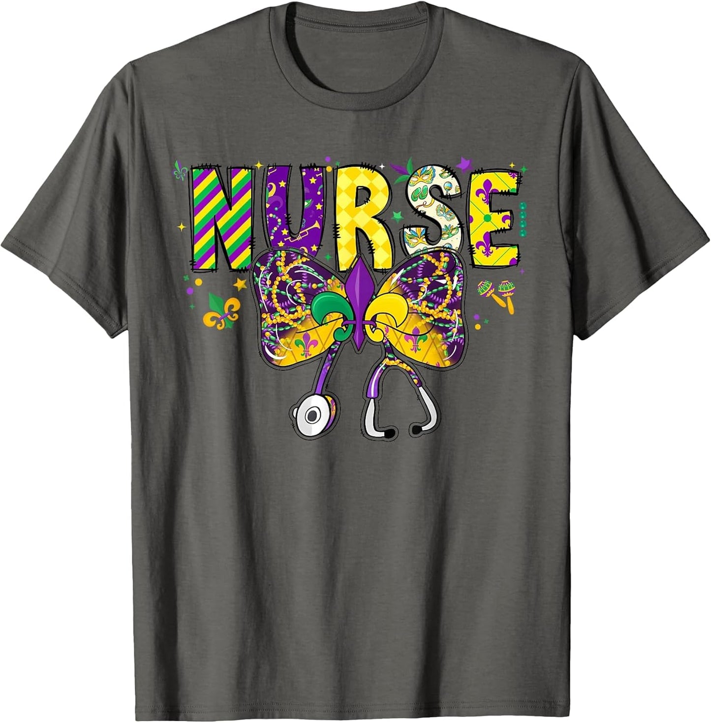 Nurse Mardi Gras Coquette Bow Stethoscope Girls Women