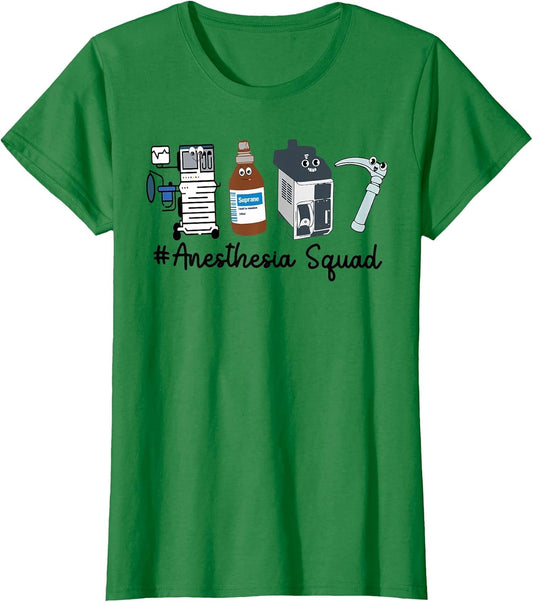 Funny Anesthesia Tech, Anesthesia Squad Goals CRNA Anesthesi , Women, Kelly Green, Large