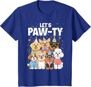 Dog Mom Birthday Dog Bday Boy Girl Let's Pawty Birthday