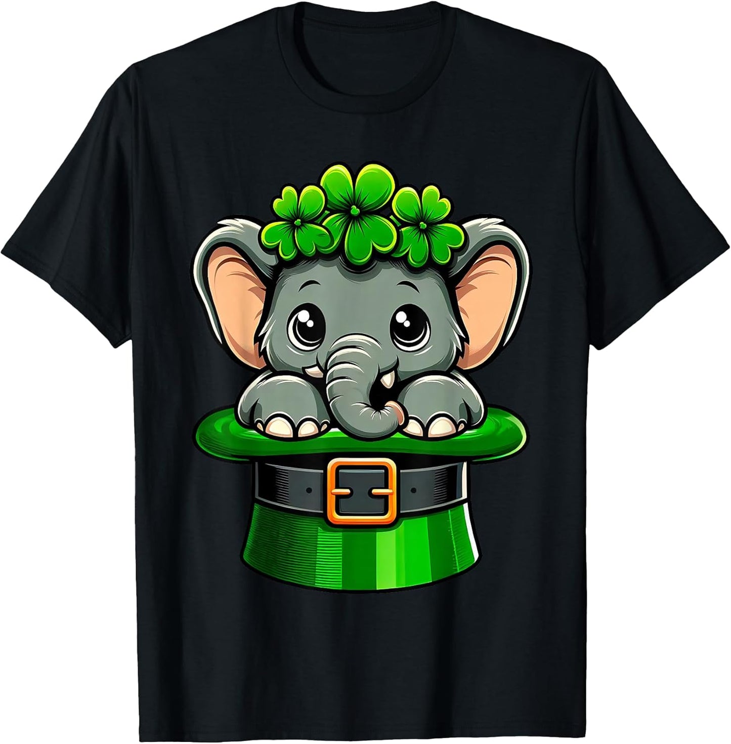 Elephant St Patricks Day Leprechaun Shamrock Irish Boys Girl