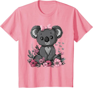 Koala Kawaii Koala Bear Pink Bow Flowers Girls Kids