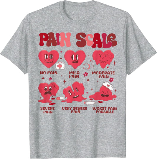 Funny Pain Scale Valentine's Day Nurse Nursing