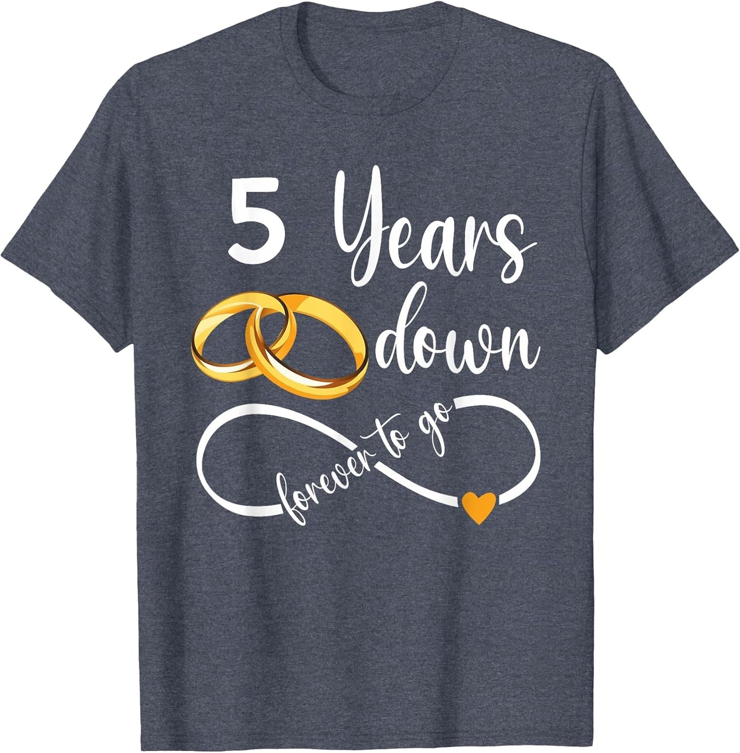 5 Years Down Forever to Go Couple 5th Wedding Anniversary